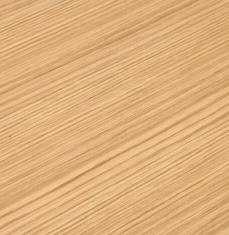 Klein recht designbureau 'XLINE' in hout met natuurlijke afwerking en wit metaal - 140x70 cm