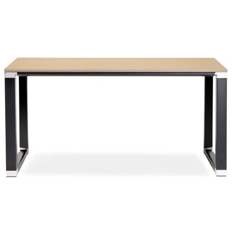 Klein recht designbureau 'XLINE' in hout met natuurlijke afwerking en zwart metaal - 140x70 cm