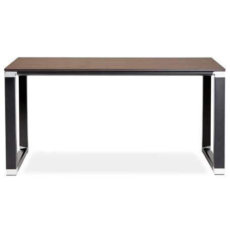 Klein recht designbureau 'XLINE' met notenhouten afwerking en zwart metaal - 140x70 cm