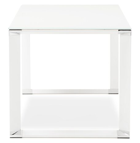 Klein recht designbureau 'XLINE' uit wit glas - 140x70 cm