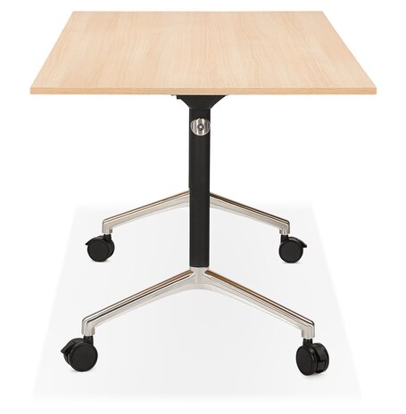 Plooibaar bureau 'FLEXO' op wieltjes in natuurlijke houtafwerking - 140 x 70 cm