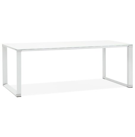 Groot recht directiebureau 'XLINE' van wit glas - 200x100 cm