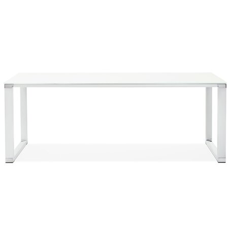 Groot recht directiebureau 'XLINE' van wit glas - 200x100 cm