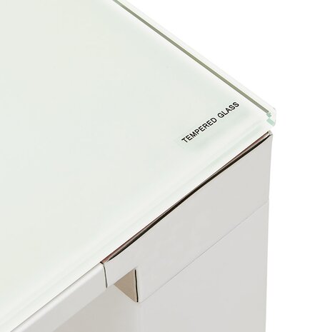 Groot recht directiebureau 'XLINE' van wit glas - 200x100 cm