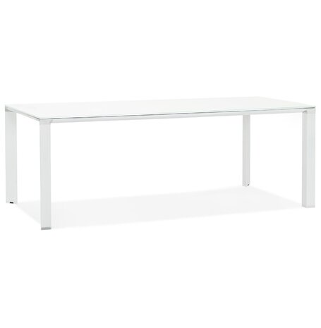 Design vergadertafel/eettafel 'XLINE' van wit glas - 200x100 cm