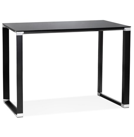Hoge tafel/bureau van zwart glas 'XLINE HIGH TABLE' - 140x70 cm