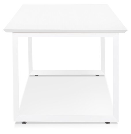 Grote rechte directiebureau 'GIMINI' van hout en wit metaal - 180x90 cm