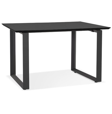 Rechte directiebureau 'GIMINI' van hout en zwart metaal - 130x70 cm