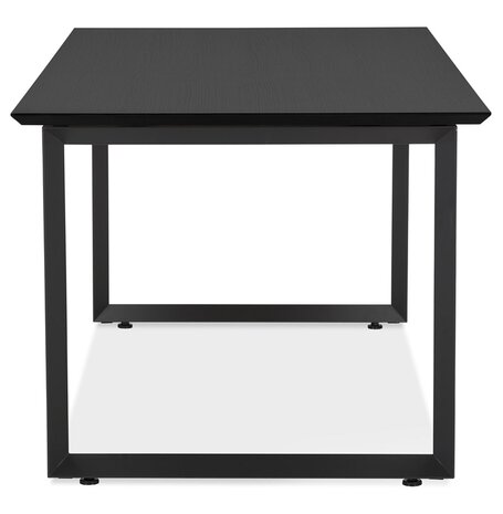 Rechte directiebureau 'GIMINI' van hout en zwart metaal - 130x70 cm