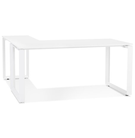 Design hoekbureau 'BAKUS' van wit hout en metaal - 160 cm
