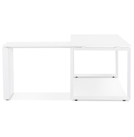 Design hoekbureau 'BAKUS' van wit hout en metaal - 160 cm