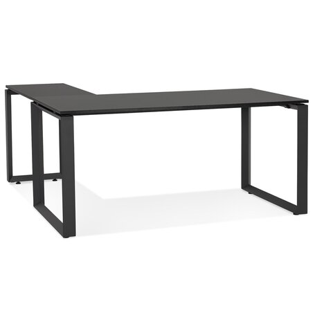 Design hoekbureau 'BAKUS' van zwart hout en metaal - 160 cm