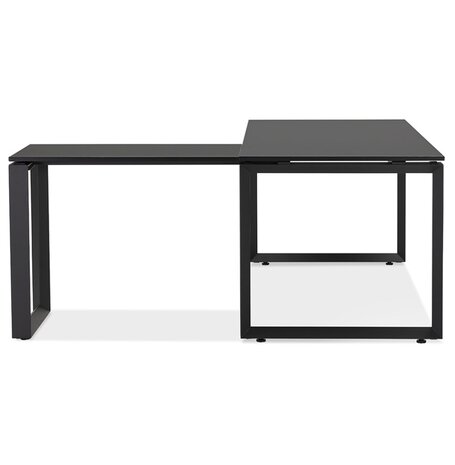Design hoekbureau 'BAKUS' van zwart hout en metaal - 160 cm