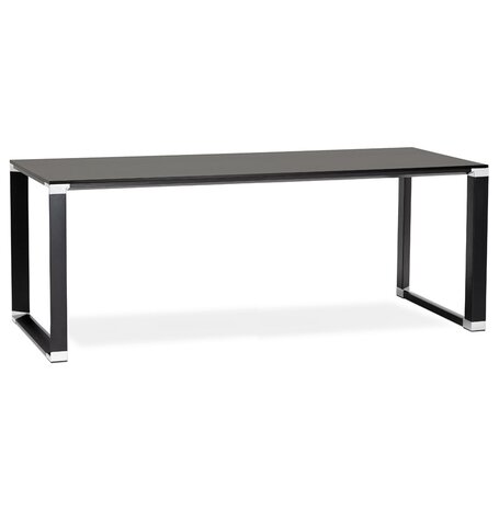 Groot recht directiebureau 'XLINE' in zwart hout - 200x100 cm
