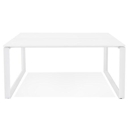 Witte vergadertafel / bench-bureau 'BAKUS SQUARE' - 140x140 cm