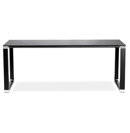 Groot recht directiebureau 'XLINE' van zwart glas - 200x100 cm