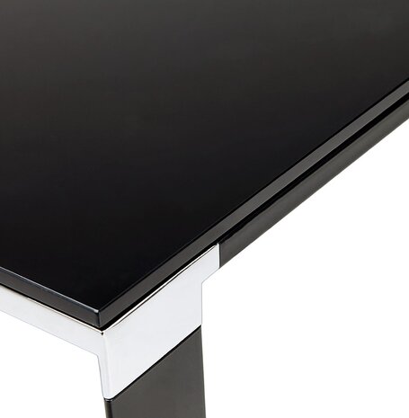 Groot recht directiebureau 'XLINE' van zwart glas - 200x100 cm