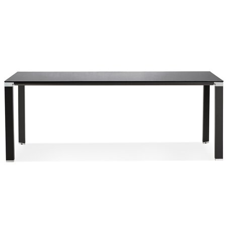Design vergadertafel/eettafel 'XLINE' van zwart glas - 200x100 cm