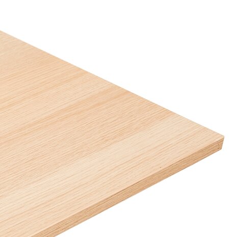 Vergadertafel/benchbureau 'AMADEUS SQUARE' van natuurlijk afgewerkt hout en zwart metaal - 140x140 cm