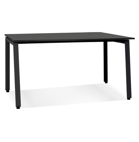 Rechte design bureau 'AMADEUS' van hout en zwart metaal - 160x80 cm