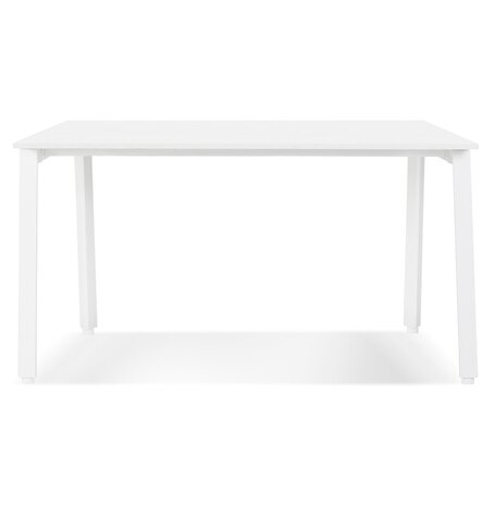 Rechte design bureau 'AMADEUS' van hout en wit metaal - 160x80 cm