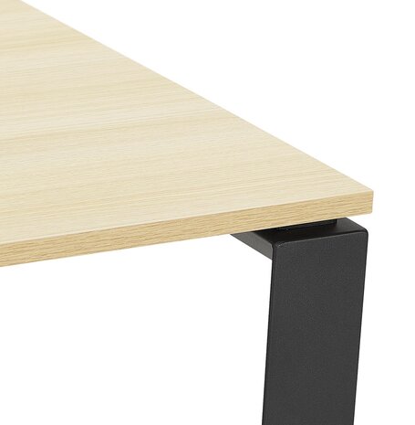 Vergadertafel / bench-bureau 'BAKUS SQUARE' in hout met natuurlijke afwerking en zwart metaal - 140x140 cm