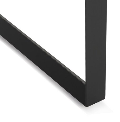 Vergadertafel / bench-bureau 'BAKUS SQUARE' met notenhouten afwerking en zwart metaal - 140x140 cm