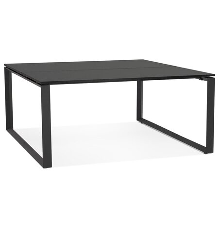 Zwarte vergadertafel / bench-bureau 'BAKUS SQUARE' - 160x160 cm