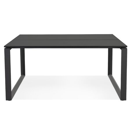 Zwarte vergadertafel / bench-bureau 'BAKUS SQUARE' - 160x160 cm