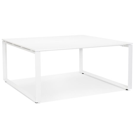 Witte vergadertafel / bench-bureau 'BAKUS SQUARE' - 160x160 cm