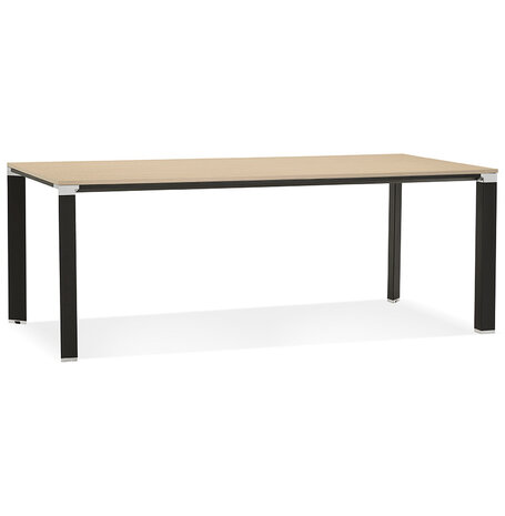 Design vergader- / eettafel 'XLINE' 200 in natuurlijke houtafwerking met zwarte structuur - 200x100 cm