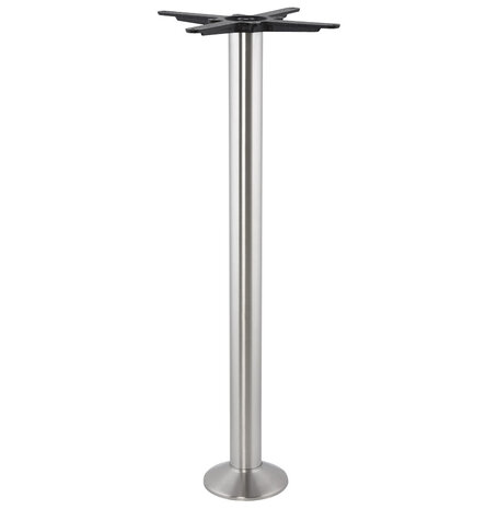 Tafelpoot 'PIKET' 110 cm in geborsteld metaal met ronde basis