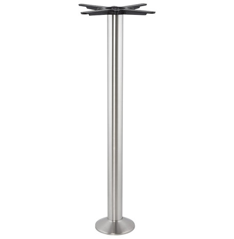 Tafelpoot 'PIKET' 110 cm in geborsteld metaal met ronde basis