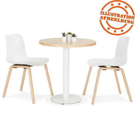 CORTADO' 75 tafel met ronde voet in wit metaal binnen/buiten