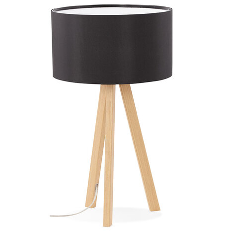 Tafellamp 'SPRING MINI' op driepoot met zwarte lampenkap in Scandinavische stijl