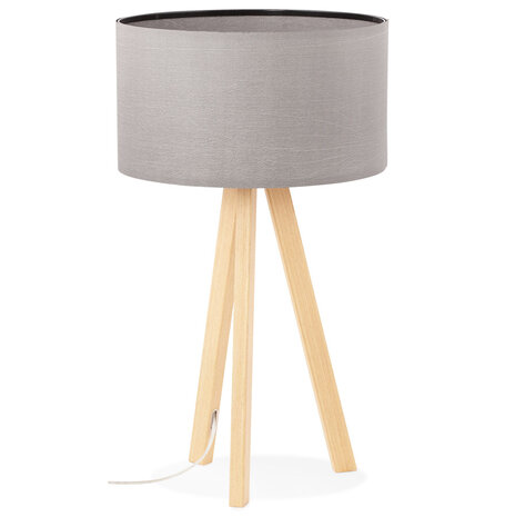 Tafellamp 'SPRING MINI' op driepoot met grijze lampenkap in Scandinavische stijl