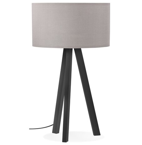 Design tafellamp 'SPRING MINI' met grijze lampenkap en zwarte staander
