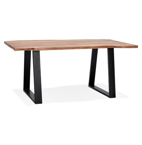 Industriële eettafel 'RAFA' van massief hout en metaal - 160x90 cm
