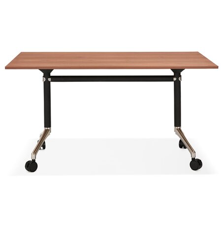 Plooibaar bureau 'FLEXO' op wieltjes in houtafwerking notelaar - 140 x 70 cm