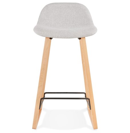 Halfhoge Scandinavische barkruk ‘BALTIK MINI' in lichtgrijze stof
