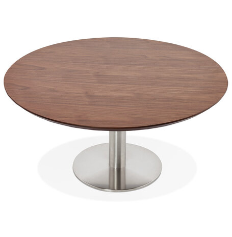 Lage loungetafel AGUA met notenhouten afwerking - Ø 90 cm