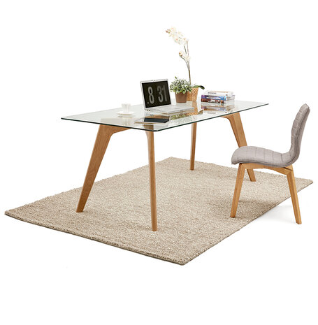 Glazen design eettafel 'SALTO' - 180x90 cm
