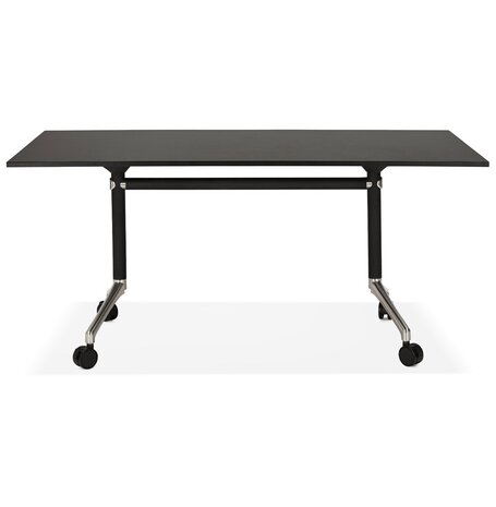 Zwart opklapbaar bureau 'FLEXO' op wieltjes - 160x80 cm