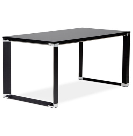 Design recht directiebureau 'XLINE' van zwart hout - 160x80 cm