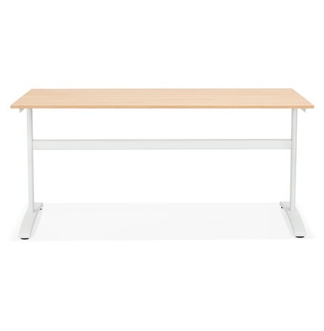 Grote rechte bureau 'CRYPTO' in hout natuurlijke afwerking - 160x80 cm