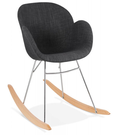 Design schommelstoel ‘ROCKY' in donkergrijze stof