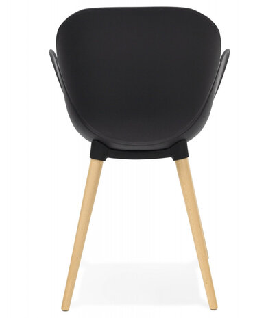 Zwarte stoel met Scandinavisch design ‘PICATA' met houten poten