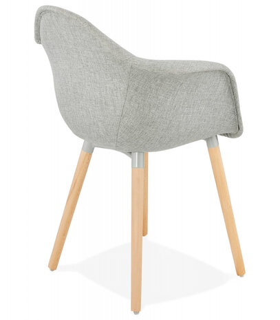Design stoel met armleuningen 'RAMBLA' van grijze stof