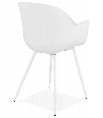 Witte designstoel met armleuningen 'KELLY'
