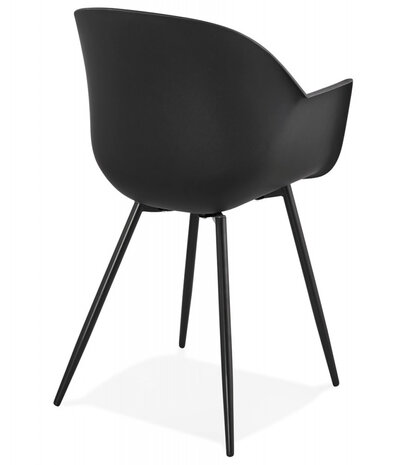 Zwarte designstoel met armleuningen 'KELLY'